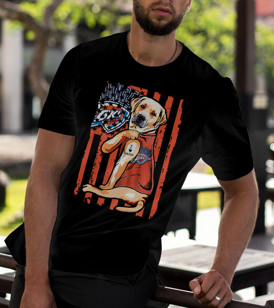 Labrador Retriever I Love Mom Oklahoma City Thunder T-Shirt