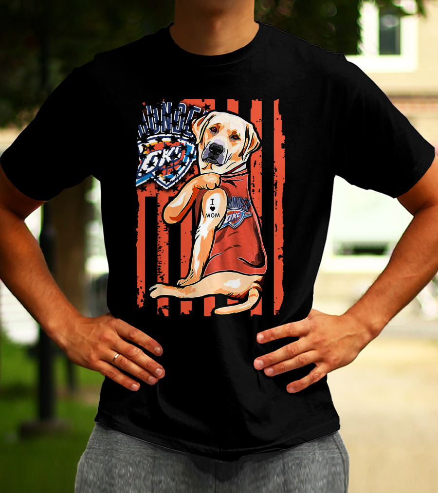 Labrador Retriever I Love Mom Oklahoma City Thunder T-Shirt