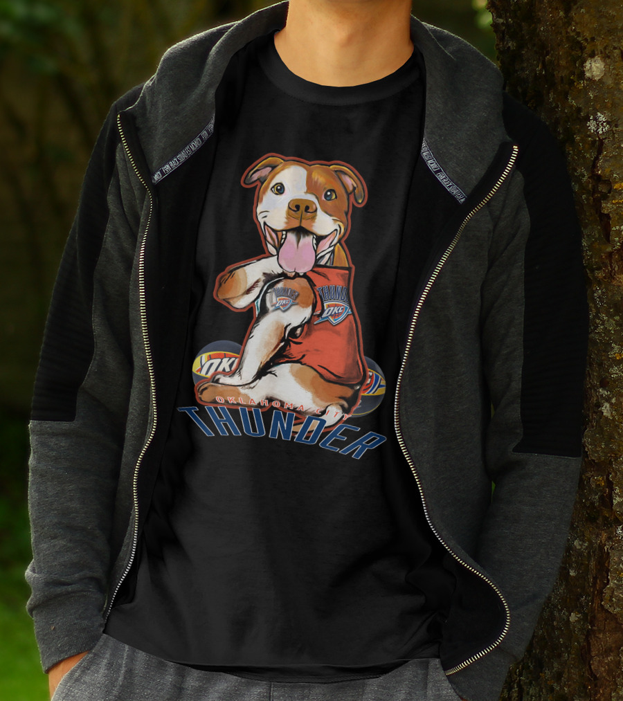 Oklahoma City Thunder Pitbull Dog OKC Basketball T-Shirt