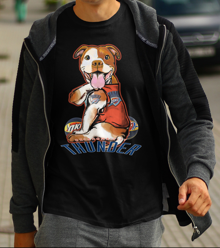 Oklahoma City Thunder Pitbull Dog OKC Basketball T-Shirt