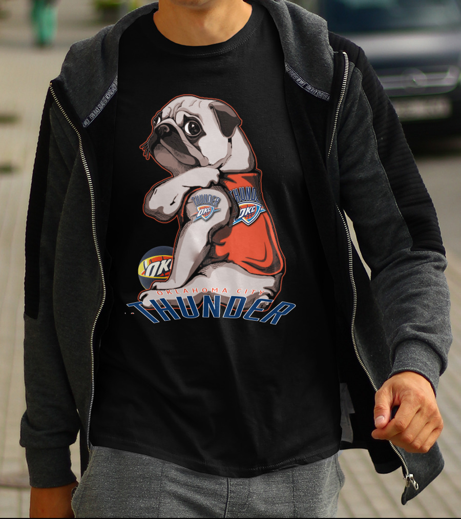 Oklahoma City Thunder Pug With DKC Thunder T-Shirt