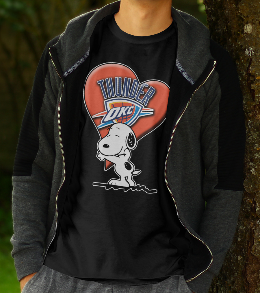 Snp V1 Oklahoma City Thunder Okc Snoopy Heart T-Shirt