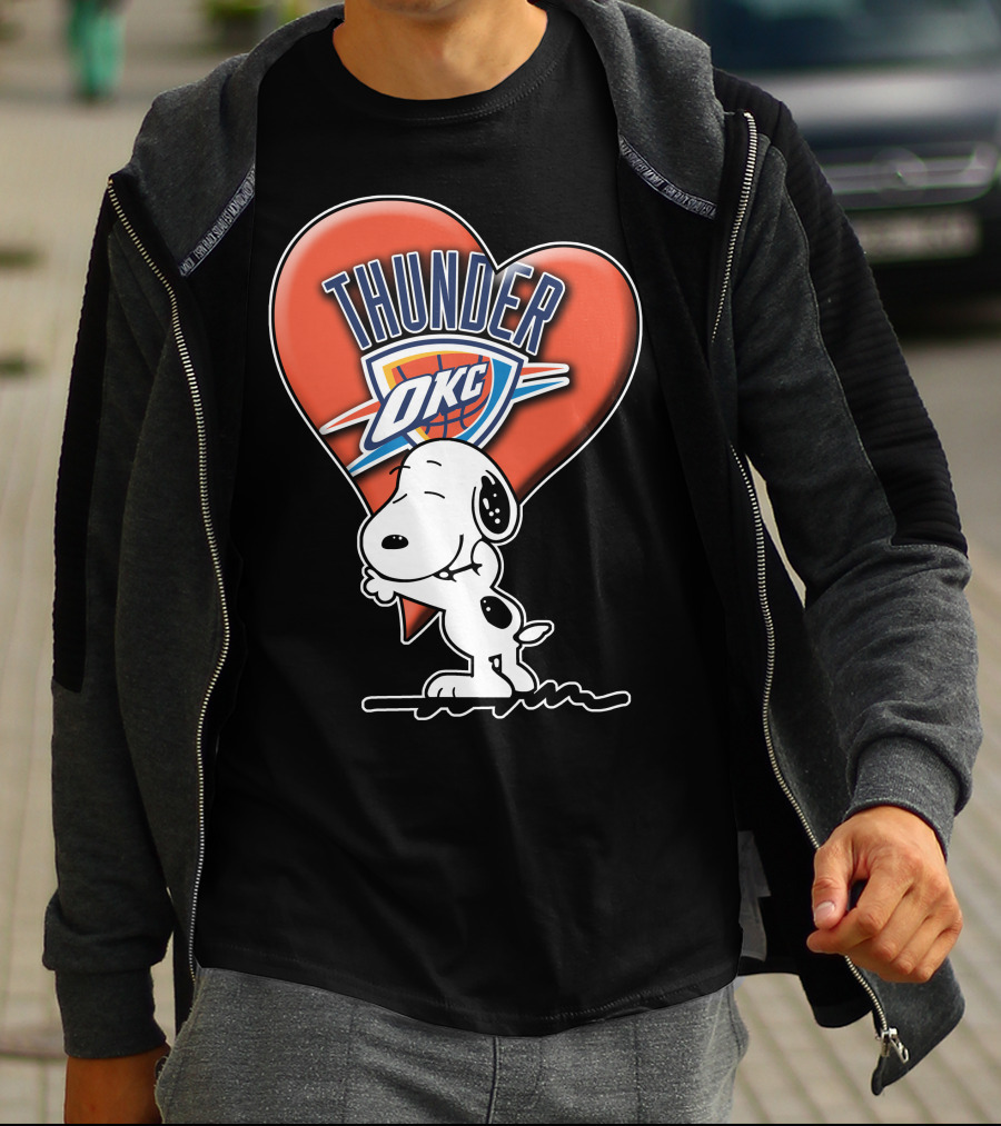 Snp V1 Oklahoma City Thunder Okc Snoopy Heart T-Shirt