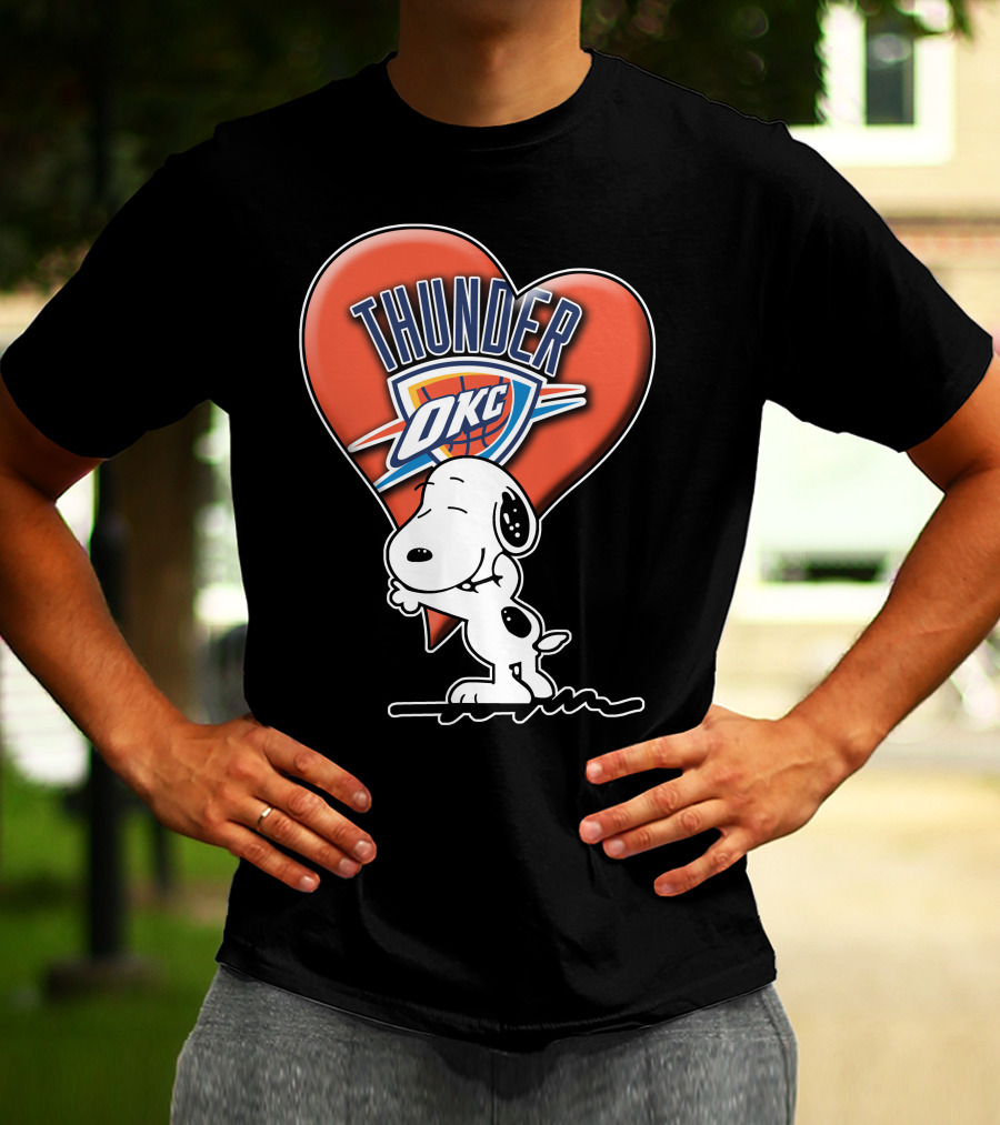Snp V1 Oklahoma City Thunder Okc Snoopy Heart T-Shirt