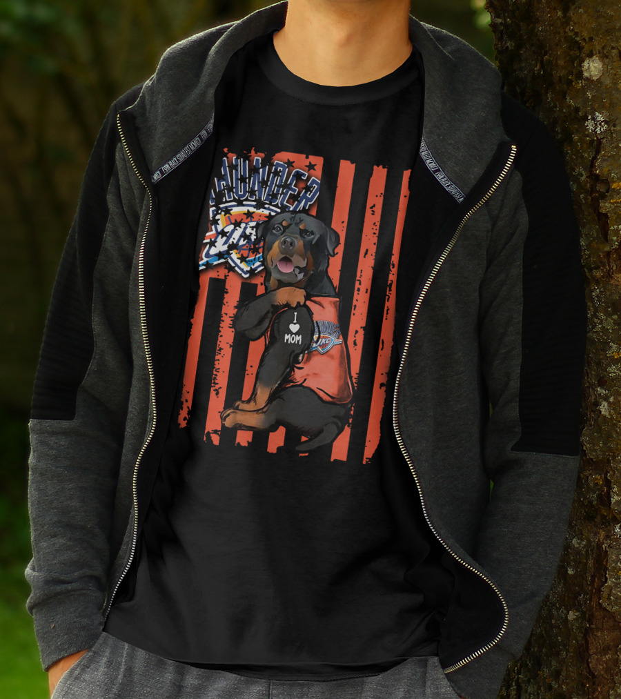 Rottweiler I Love Mom Oklahoma City Thunder Fan T-Shirt