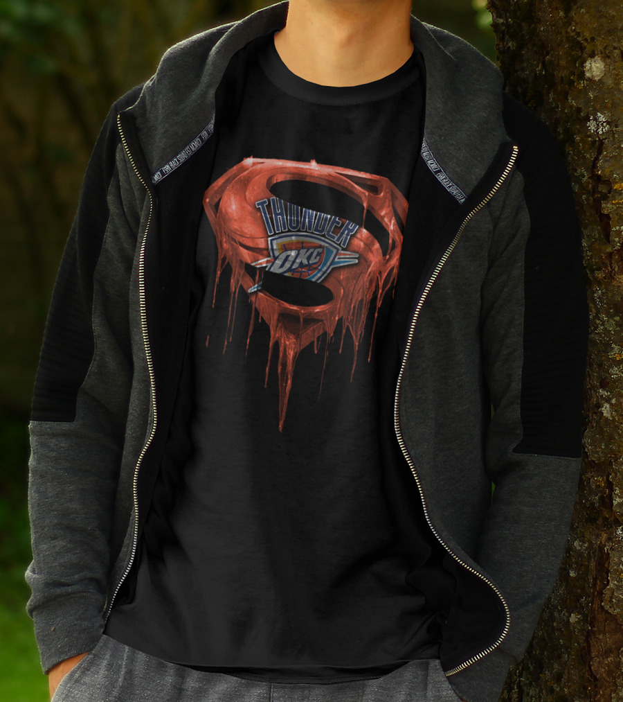 Oklahoma City Thunder Superman Logo Fusion T-Shirt