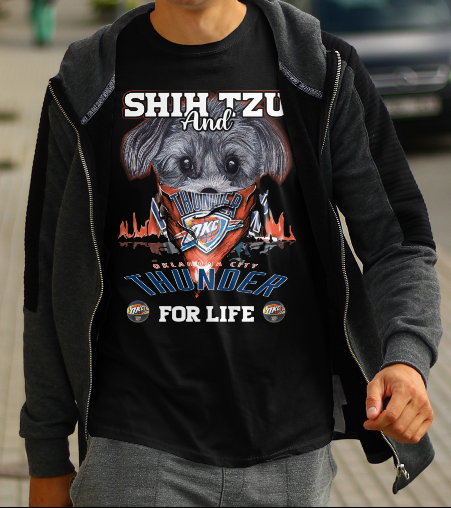 Shih Tzu And Oklahoma City Thunder For Life T-Shirt