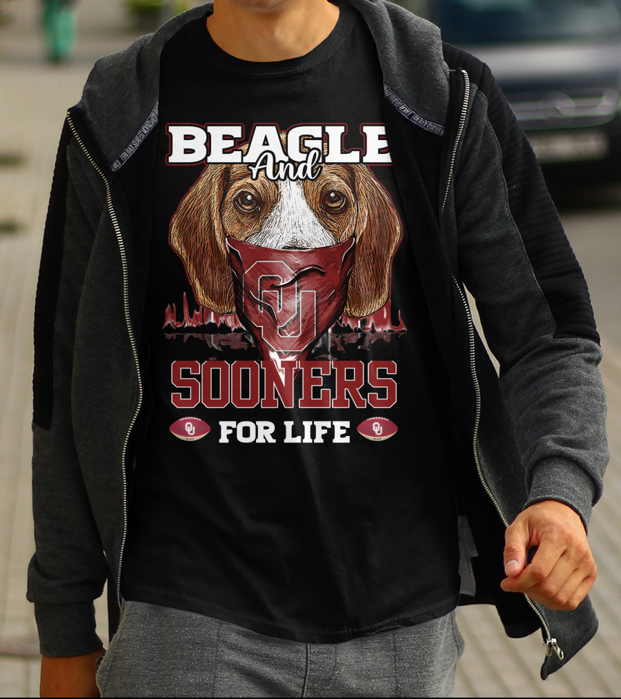 Beagle And Sooners For Life Oklahoma OU T-Shirt