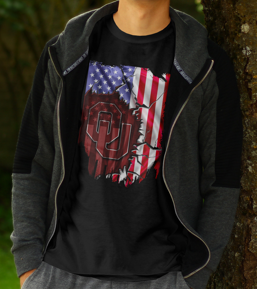 American Flag Oklahoma Sooners OU T-Shirt