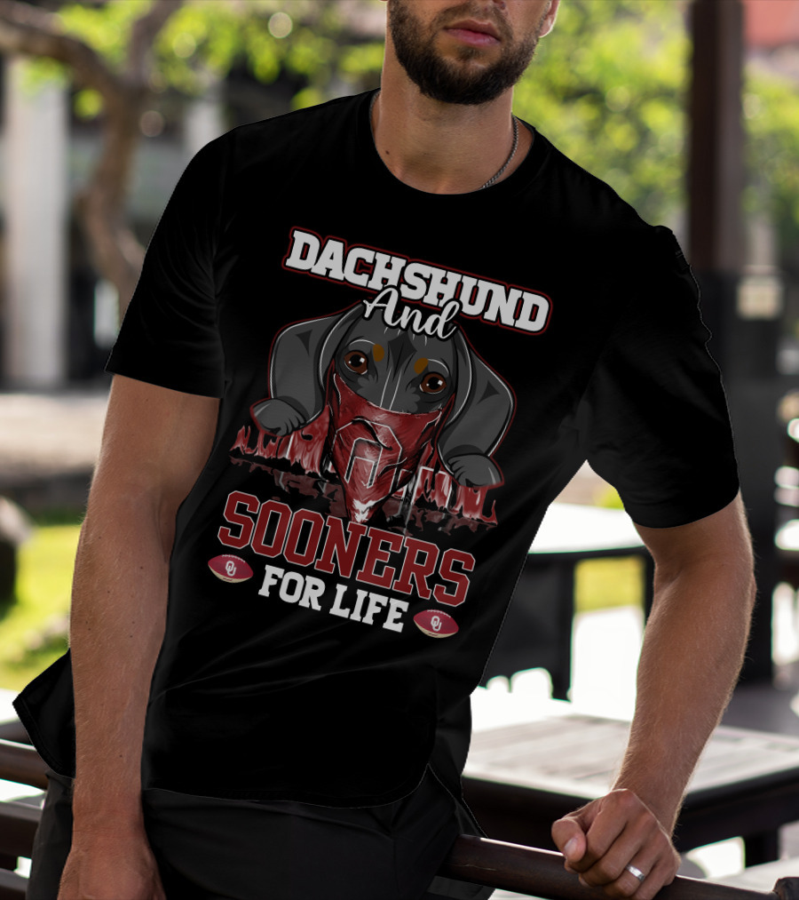 Dachshund And Sooners For Life Oklahoma OU T-Shirt