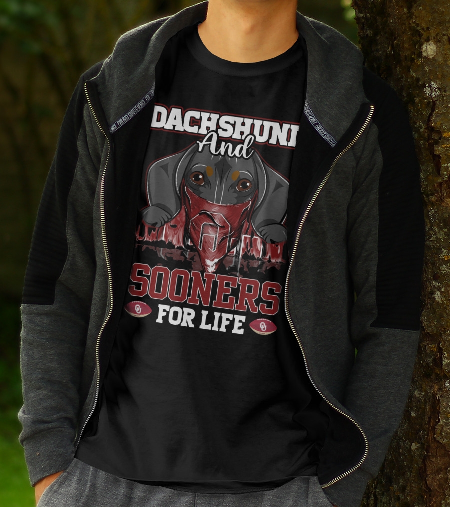Dachshund And Sooners For Life Oklahoma OU T-Shirt