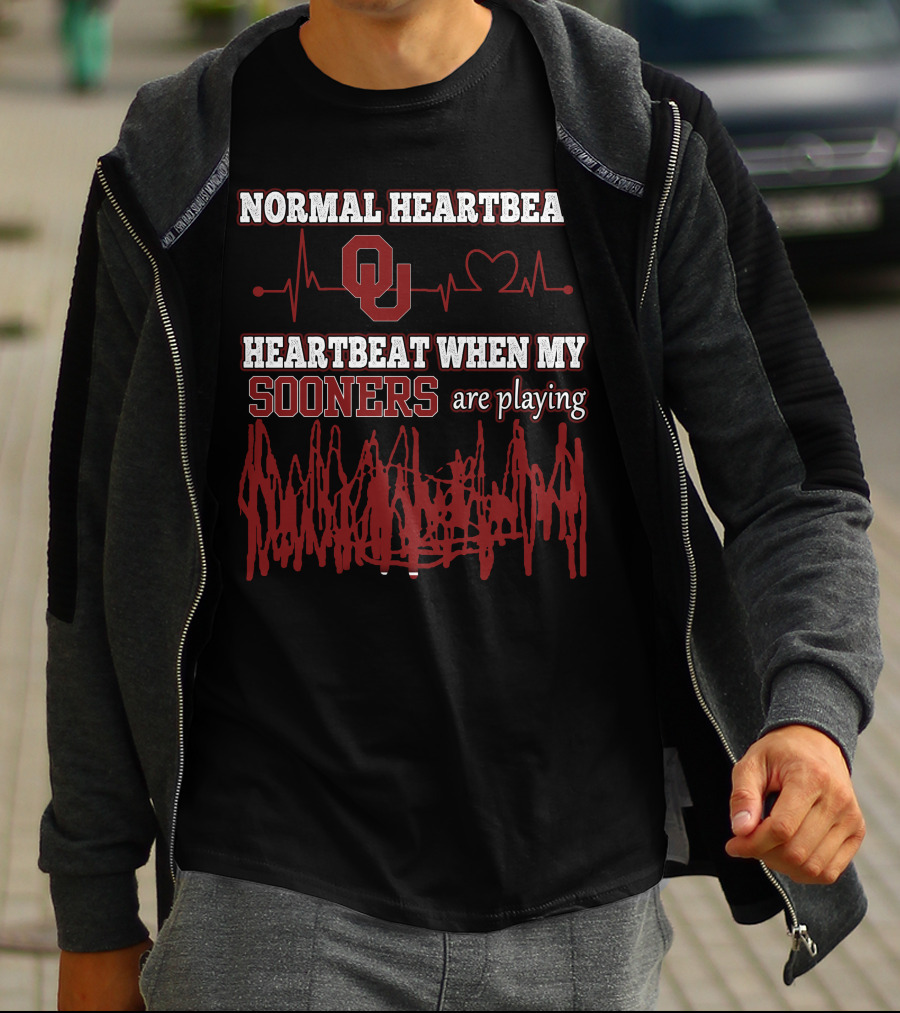 NORMAL HEARTBEAT OU HEARTBEAT WHEN MY SOONERS ARE PLAYING T-Shirt