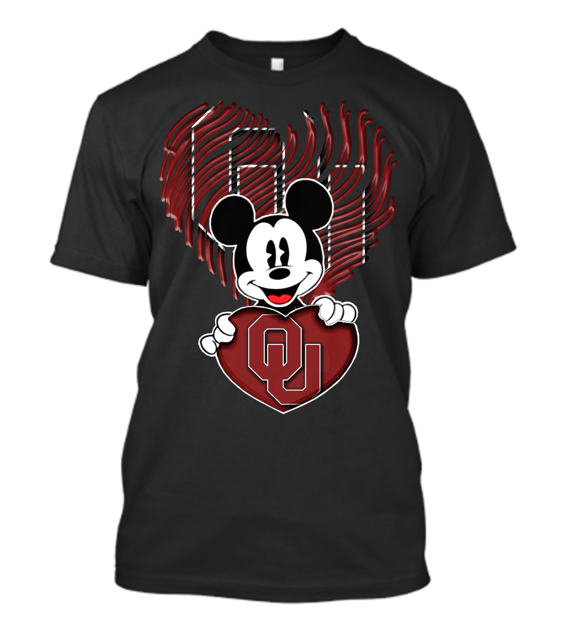 Mick Oklahoma Sooners Heart OU Mickey T-Shirt