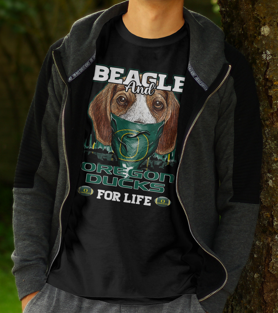 Beagle And Oregon Ducks For Life T-Shirt