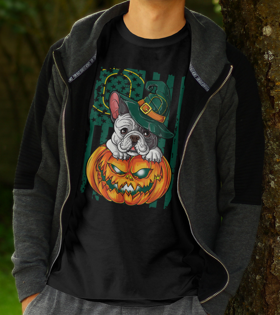 Hlw Bulldog Oregon Ducks Halloween Pumpkin Wizard Hat T-Shirt