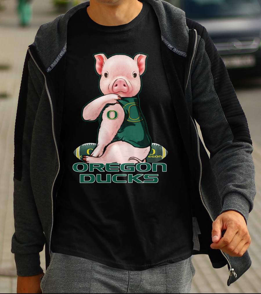 Pig Wearing Oregon Ducks Football Jersey T-Shirt