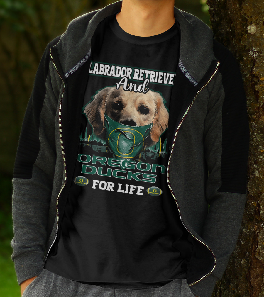 Labrador Retriever And Oregon Ducks For Life T-Shirt