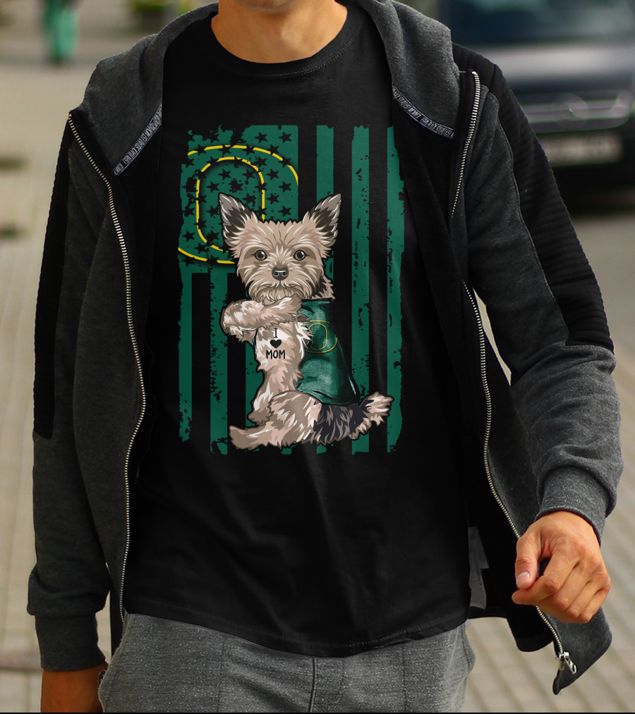 Yorkshire Terrier I Love Mom Oregon Ducks T-Shirt