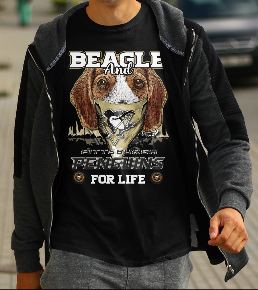 Beagle And Pittsburgh Penguins For Life T-Shirt