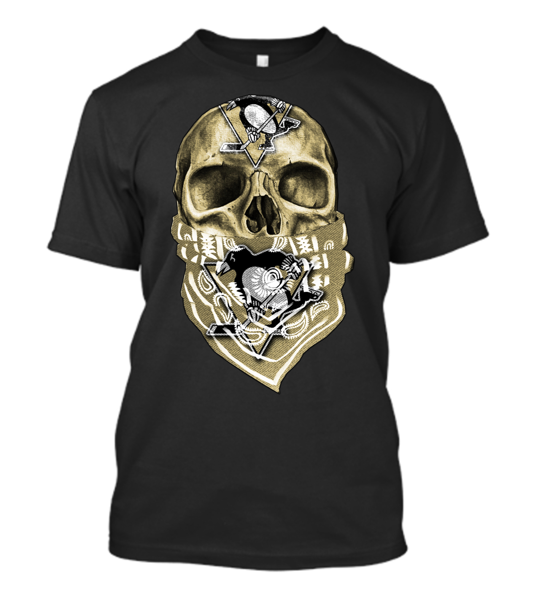 Skull Pittsburgh Penguins Hockey Bandana T-Shirt