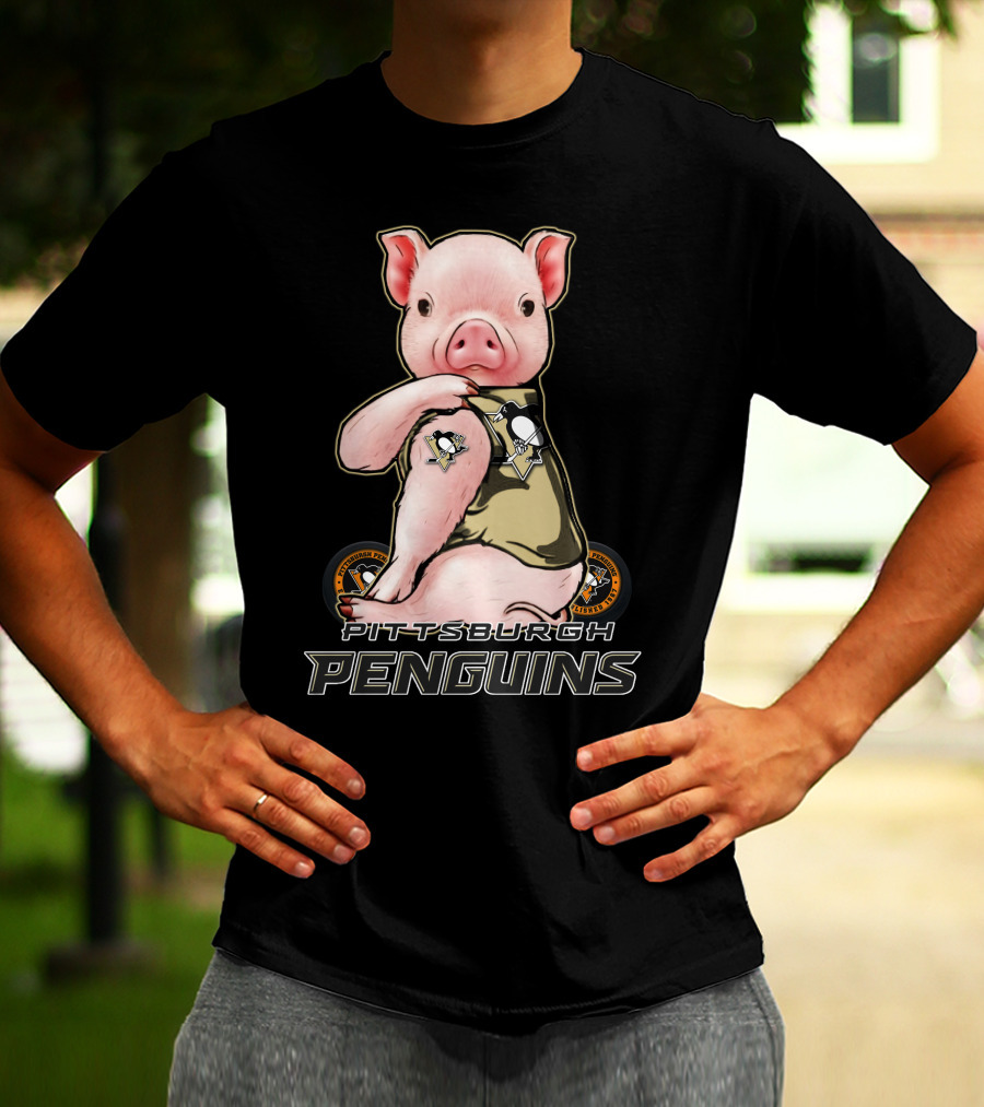 Pittsburgh Penguins Pig In Jersey With Team T-Shirt
