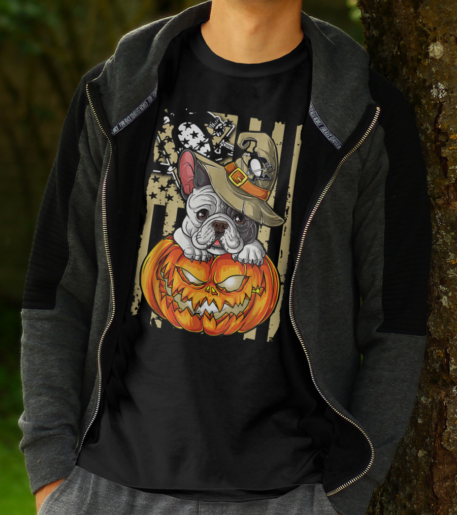 Hlw Bulldog Pumpkin Pittsburgh Penguins Halloween T-Shirt