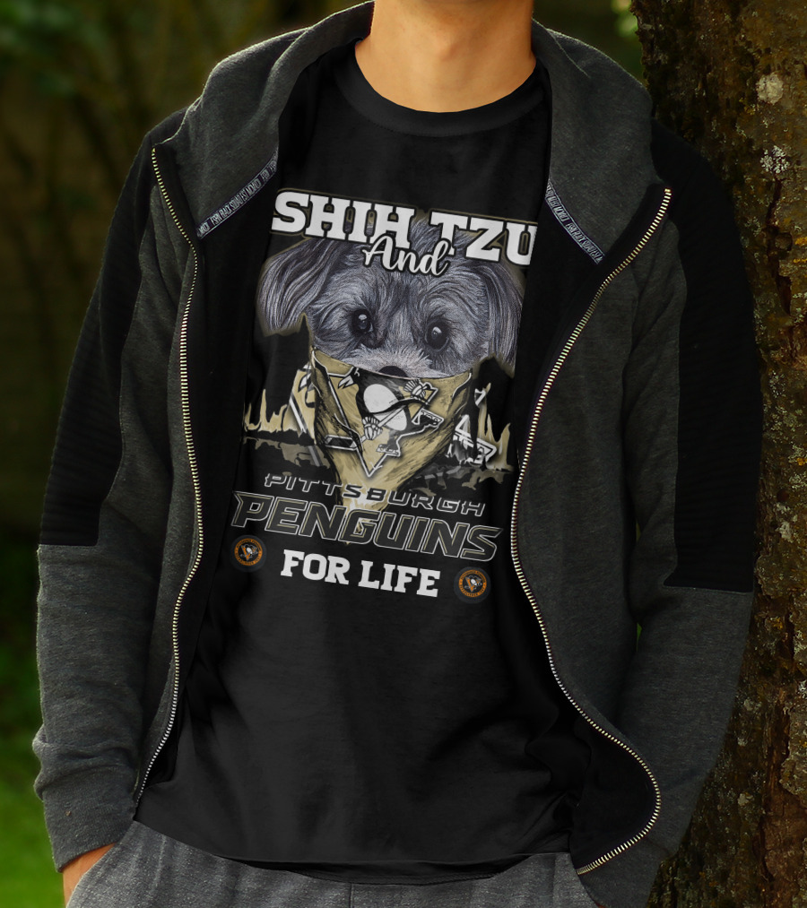 Shih Tzu And Pittsburgh Penguins For Life T-Shirt