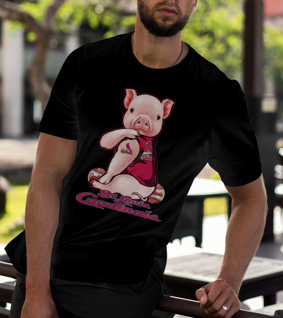 St. Louis Cardinals Pig With Baseballs T-Shirt