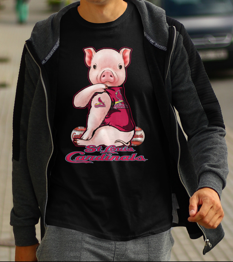 St. Louis Cardinals Pig With Baseballs T-Shirt