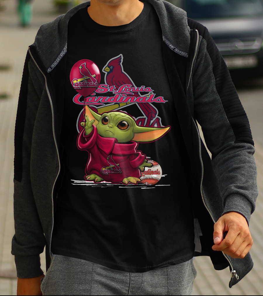 Yoda St. Louis Cardinals Baseball Balloon T-Shirt