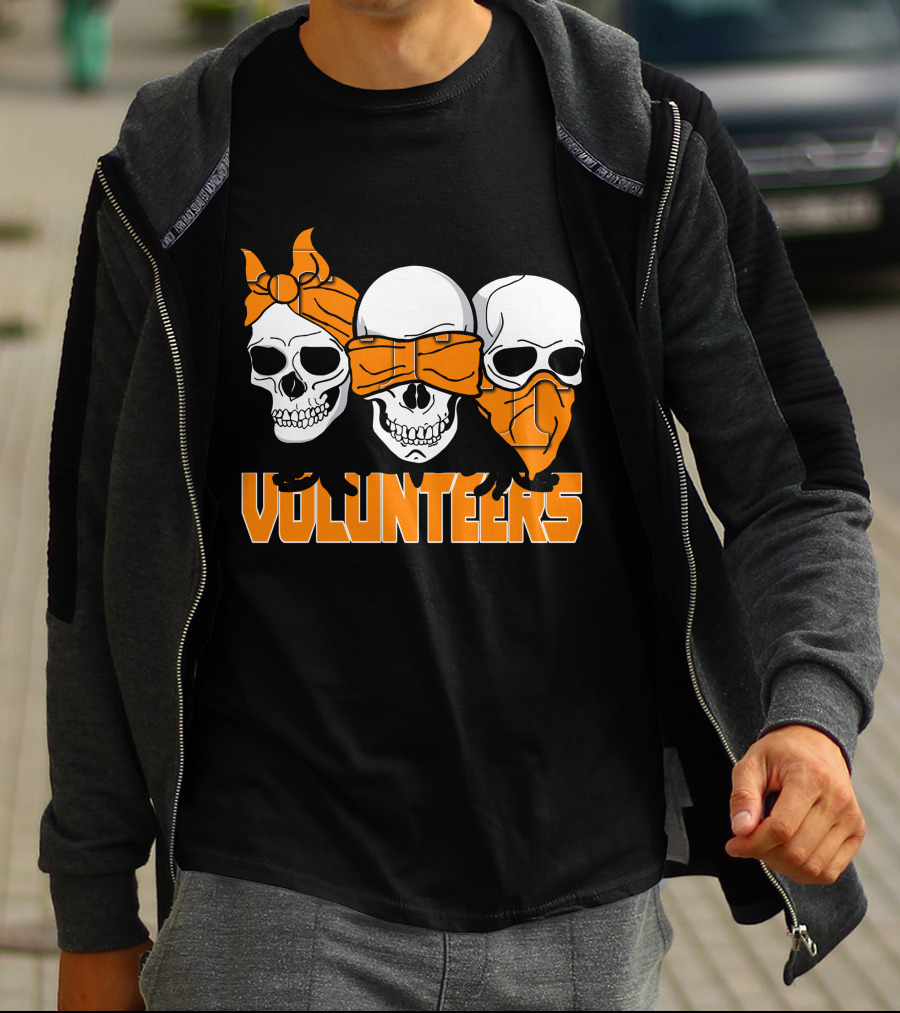 3 Skull Tennessee Volunteers T-Shirt