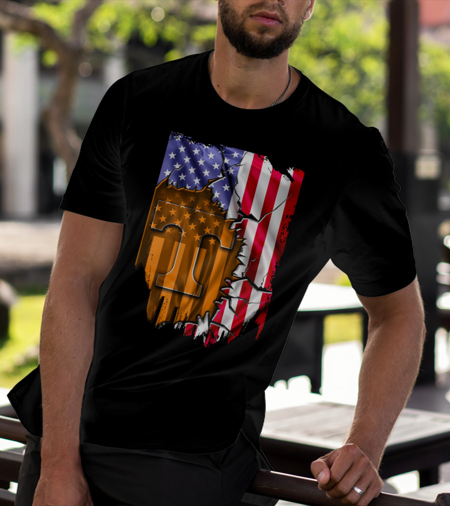 American Flag Tennessee Volunteers T T-Shirt