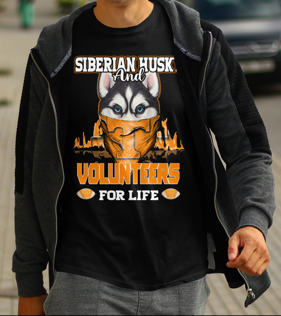 Siberian Husky And Volunteers Tennessee For Life T-Shirt