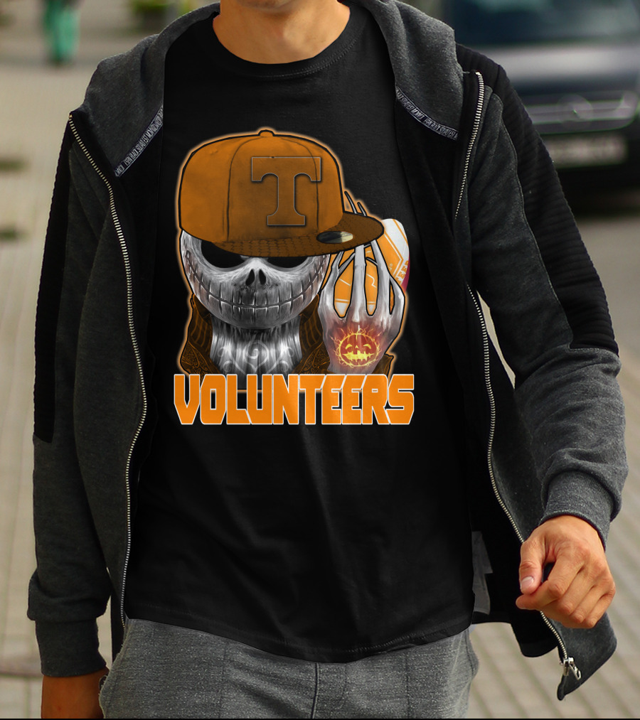 Jackskull Halloween Tennessee Volunteers Football T-Shirt