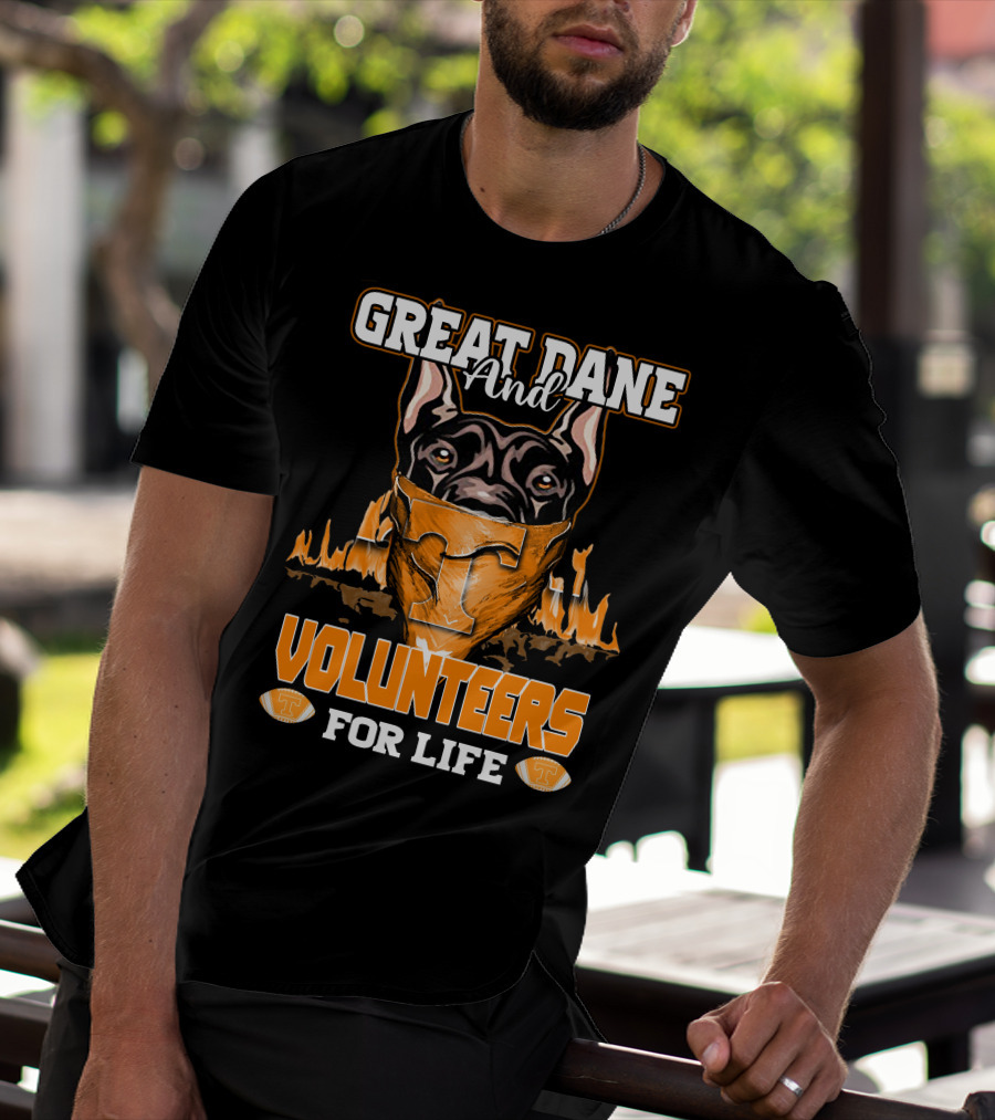Great Dane And Volunteers For Life Tennessee T-Shirt