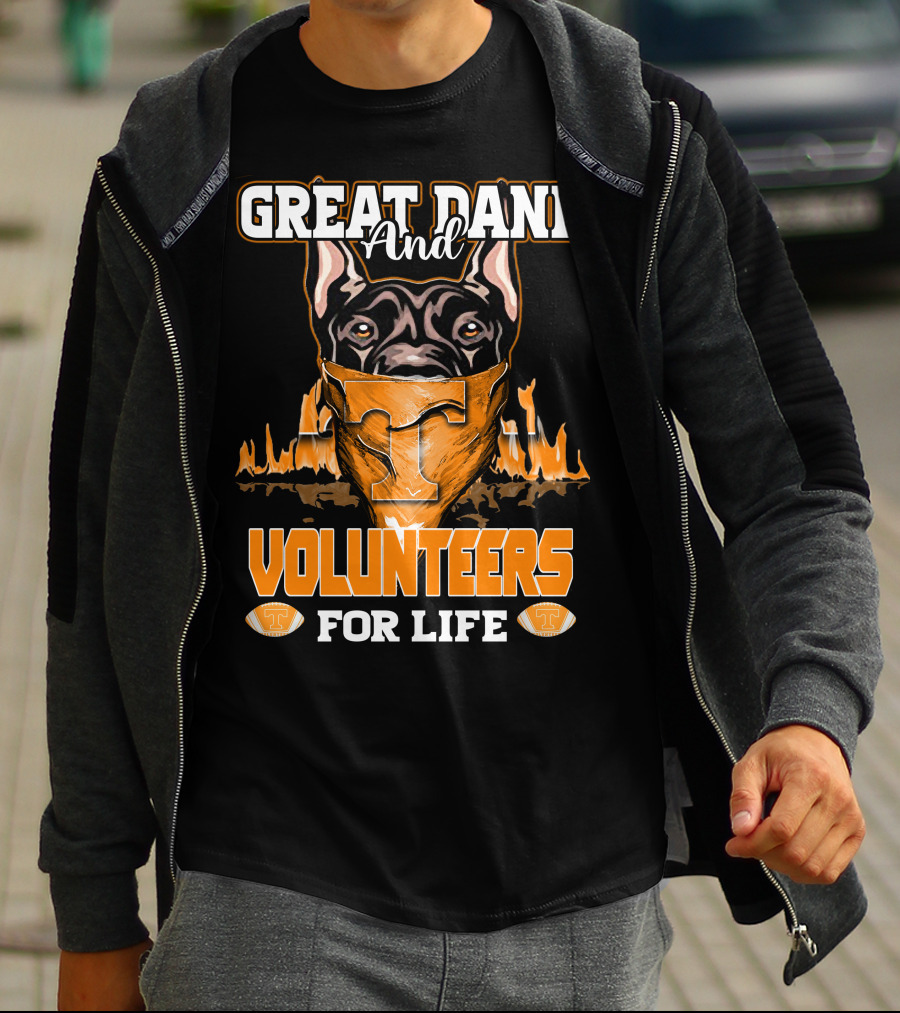 Great Dane And Volunteers For Life Tennessee T-Shirt