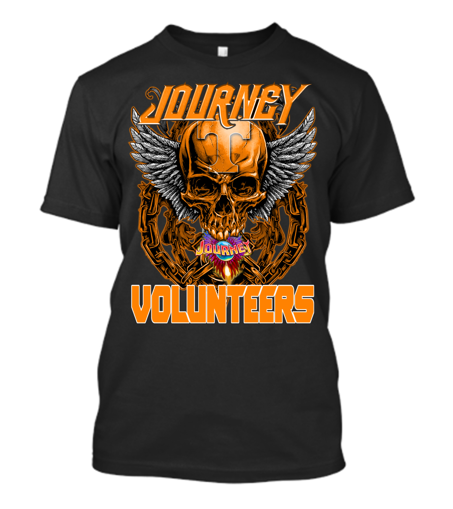 Journey Volunteers Winged Skull Chain Flame T-Shirt