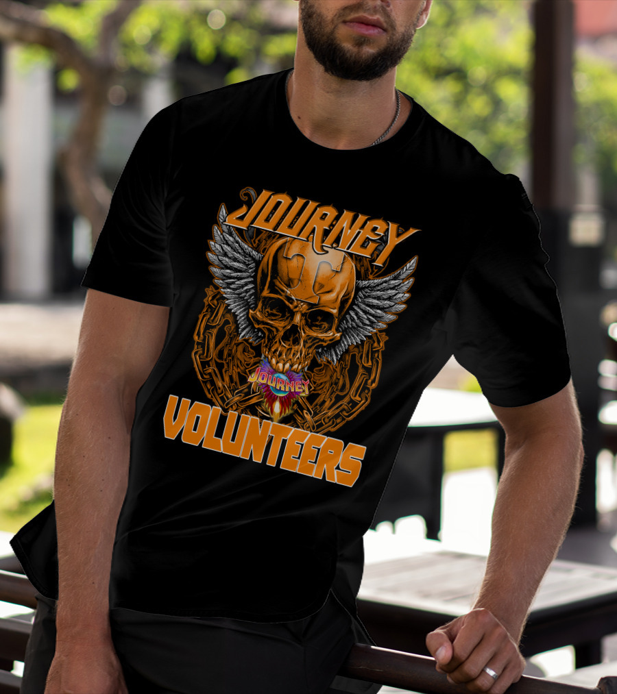 Journey Volunteers Winged Skull Chain Flame T-Shirt
