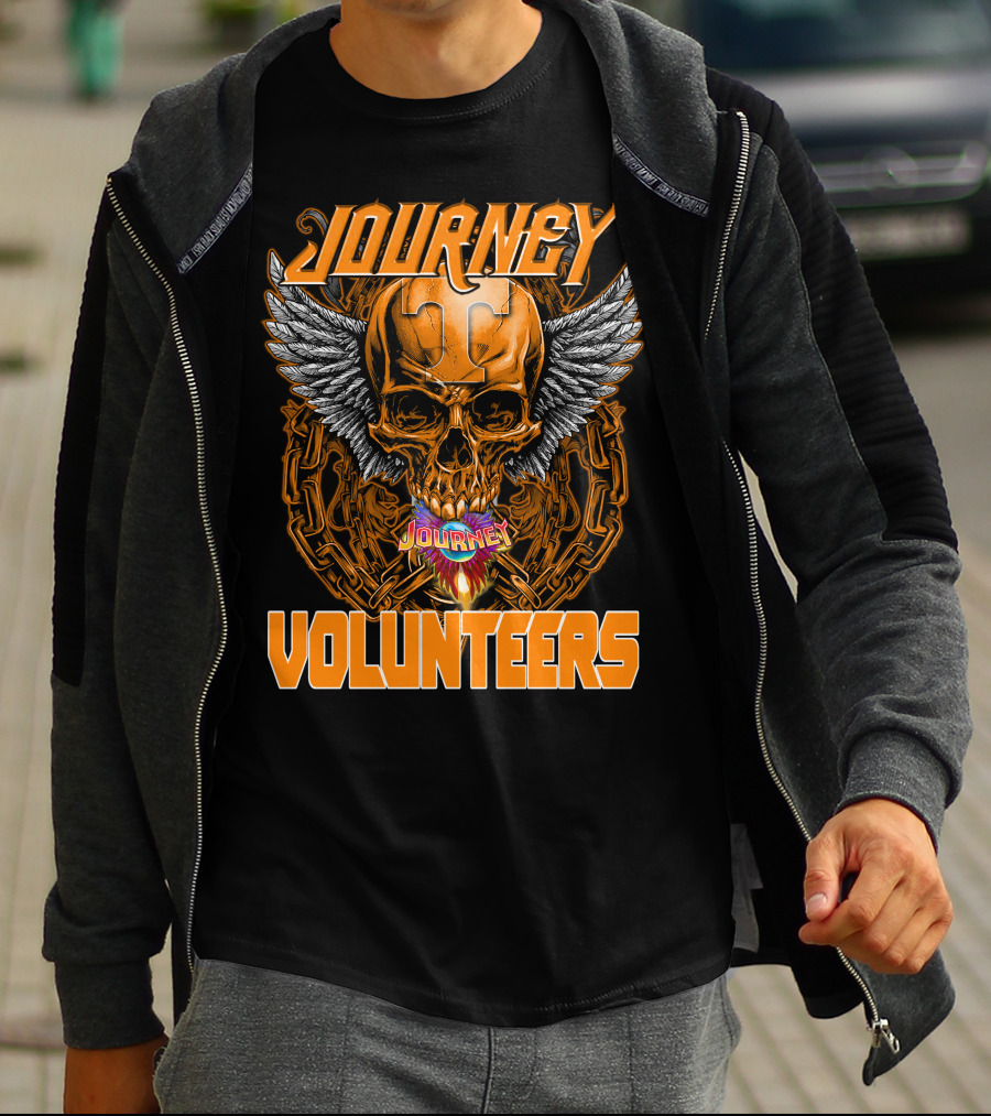 Journey Volunteers Winged Skull Chain Flame T-Shirt