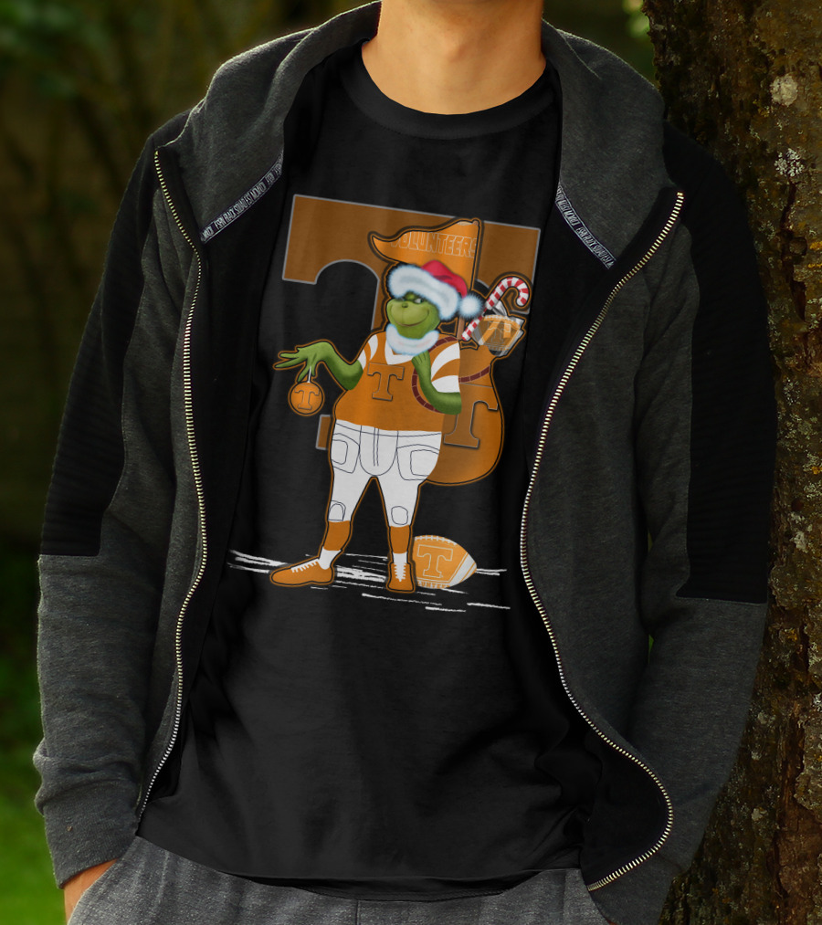 Grinchxmas Tennessee Volunteers Holiday Football Spirit T-Shirt