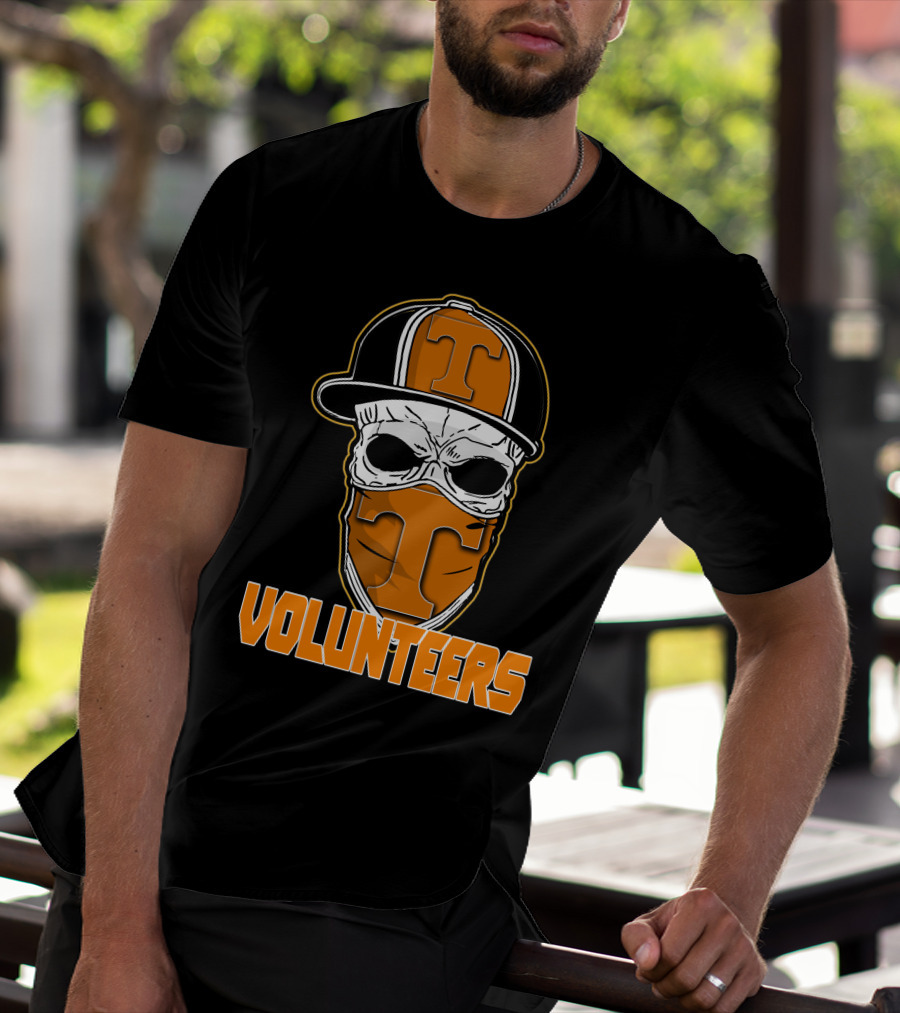 Skull With Hat Tennessee Volunteers Logo Bandana T-Shirt