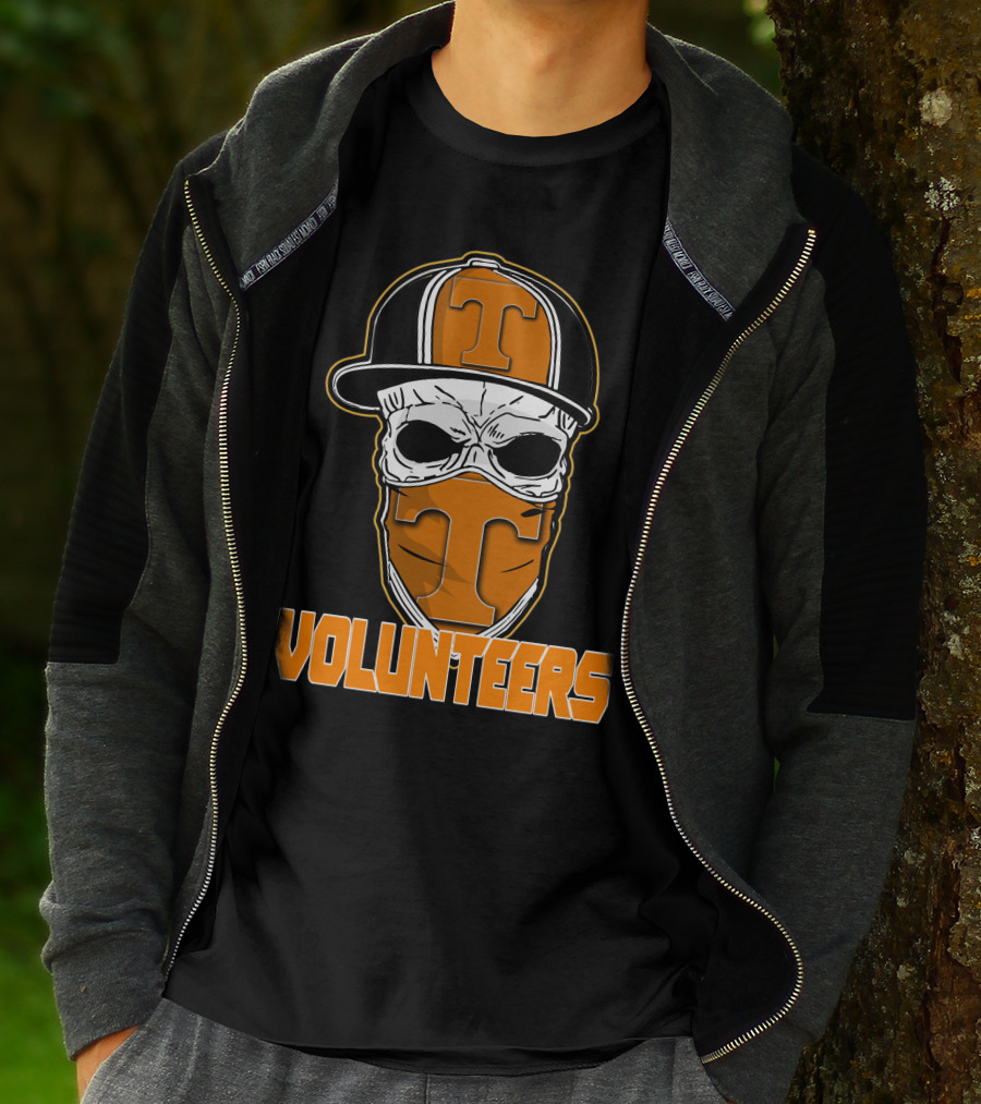 Skull With Hat Tennessee Volunteers Logo Bandana T-Shirt