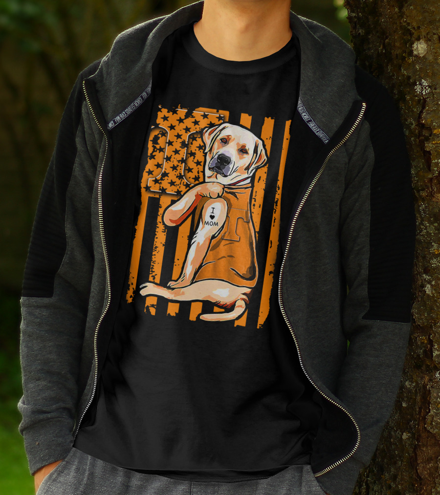 Labrador Retriever I Love Mom Tennessee Volunteers T-Shirt