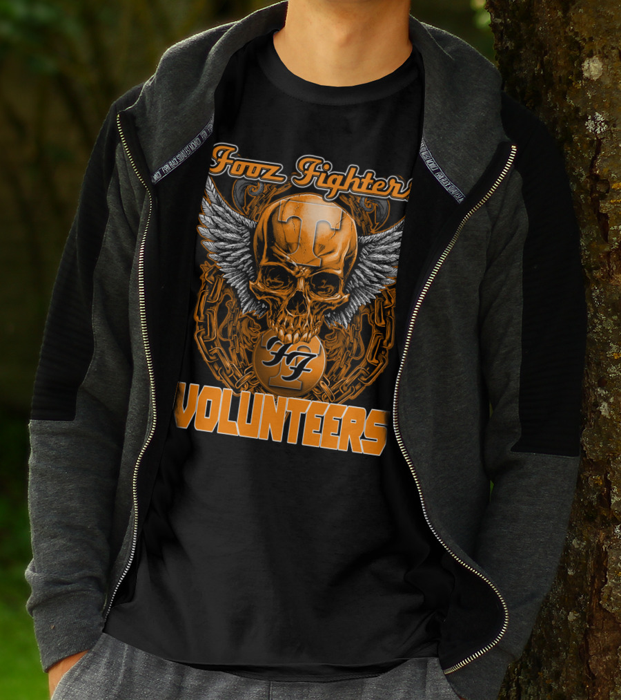 Fooz Fighters Volunteers Tennessee Skull Wings T-Shirt