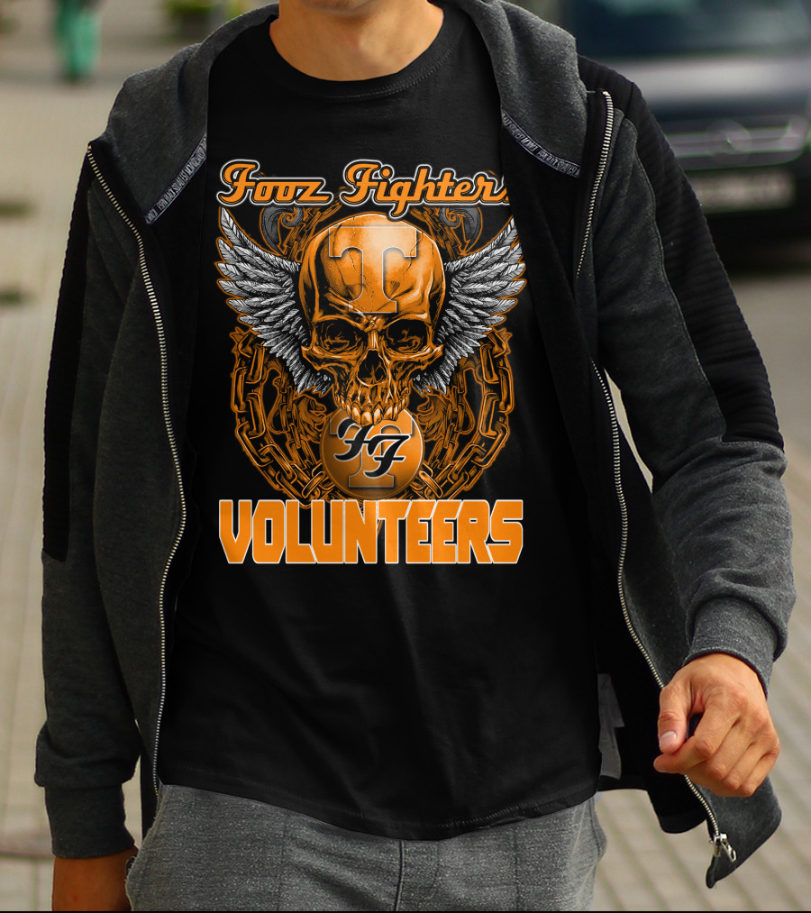 Fooz Fighters Volunteers Tennessee Skull Wings T-Shirt