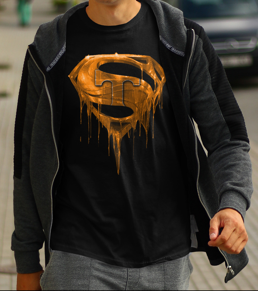 Superman Tennessee Volunteers Dripping Orange T-Shirt