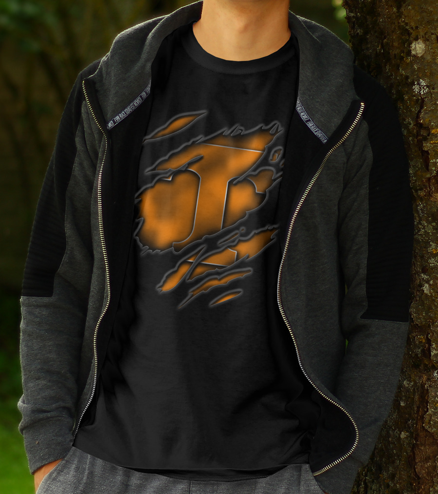 Torn Tennessee Volunteers Logo Claw Marks T-Shirt
