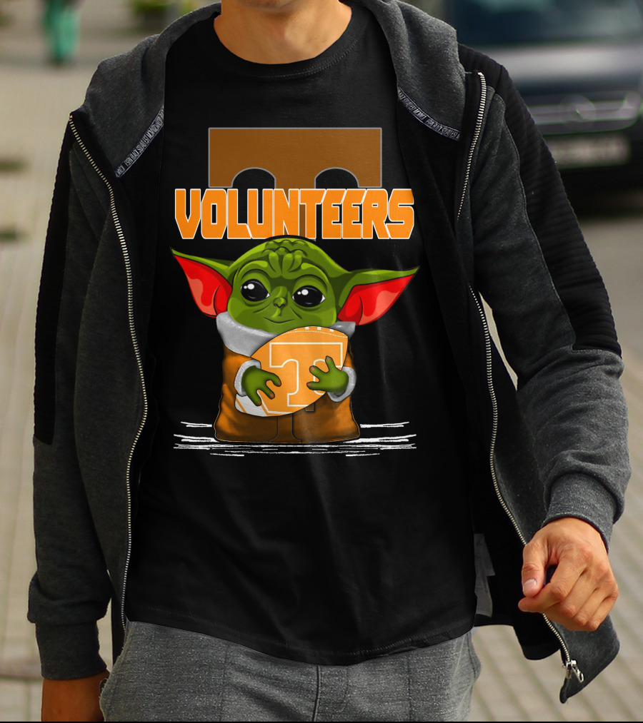 Volunteers Yoda Tennessee Fan Football T-Shirt