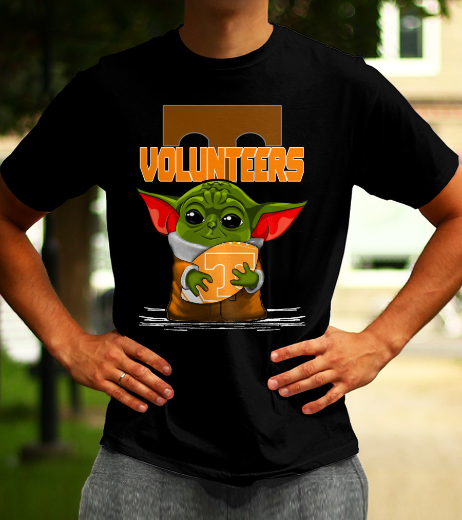 Volunteers Yoda Tennessee Fan Football T-Shirt