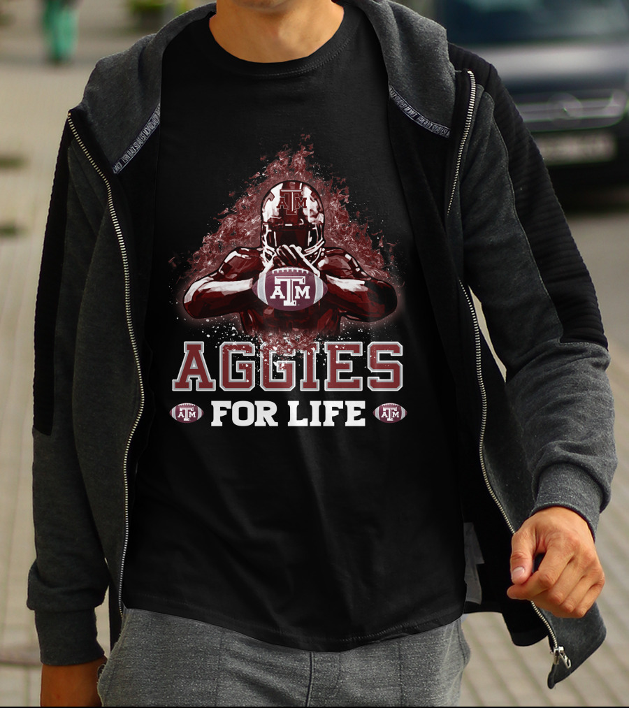 Aggies For Life Texas A&M Football Pride T-Shirt